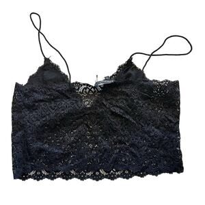 Olivaceous black strappy lace bralette Size Medium NWOT
